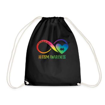 Autism Awareness Day Autistic Gift - Drawstring Bag - black - Front