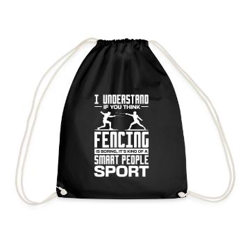 Fencing Sword Sabre Epee Fencing Gift - Drawstring Bag - black - Front
