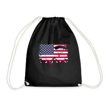Skydive Skydiver Skydiving Parachute Gift - Drawstring Bag - black - Front