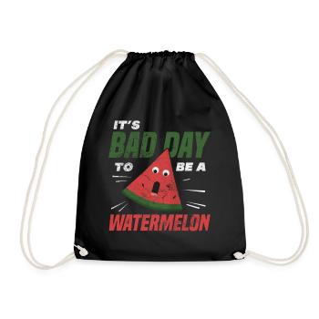 Watermelon - Drawstring Bag - black - Front