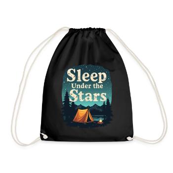 Sleep Under the Stars Camping & Outdoor Abenteuer - Turnbeutel - Schwarz - Vorne