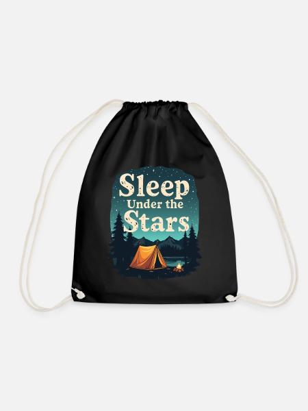 Sleep Under the Stars Camping & Outdoor Adventure - Drawstring Bag - black