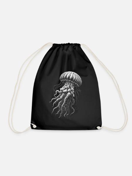 Vintage Medusa Qualle - Turnbeutel - Schwarz
