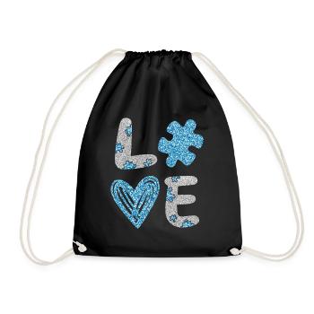 Autism Awareness Day Autistic Gift - Drawstring Bag - black - Front
