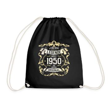 75ème anniversaire cadeau mari Original mars 1950 - Sac de sport léger - noir - Devant