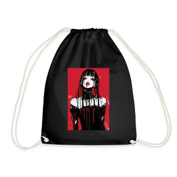 Horror Anime Manga Japan Japanese Creepy Kawaii - Drawstring Bag - black - Front