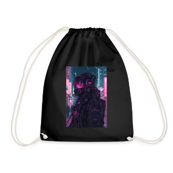 Horror Anime Manga Japan Japanese Creepy Kawaii - Drawstring Bag - black - Front
