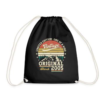Cadeau 20e anniversaire homme vintage mars 2005 - Sac de sport léger - noir - Devant