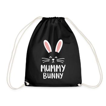 Mummy Bunny Osterdesign für Hasenfans - Turnbeutel - Schwarz - Vorne