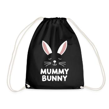 Mummy Bunny Osterdesign für Hasenfans - Turnbeutel - Schwarz - Vorne