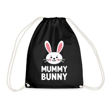 Mummy Bunny Osterdesign für Hasenfans - Turnbeutel - Schwarz - Vorne