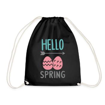 Bonjour le design printanier avec des œufs de Pâques - Sac de sport léger - noir - Devant