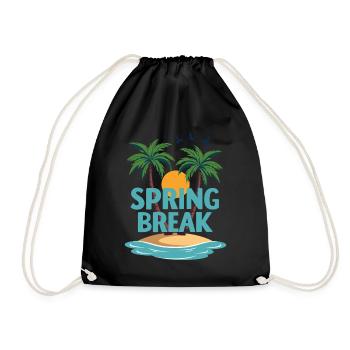 Spring Break Palmen Strand - Turnbeutel - Schwarz - Vorne