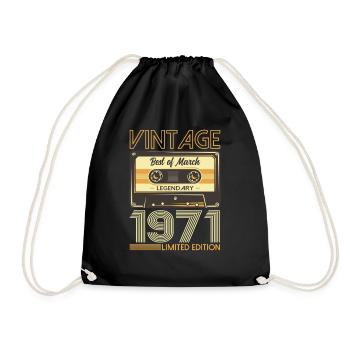55ème anniversaire cadeau mari cassette mars 1971 - Sac de sport léger - noir - Devant