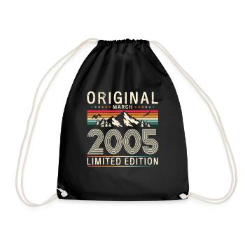20ème anniversaire cadeau mari millésime mars 2005 - Sac de sport léger - noir - Devant