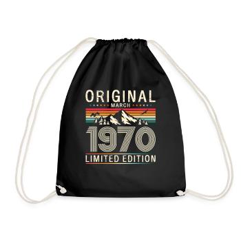 55ème anniversaire cadeau mari Original mars 1970 - Sac de sport léger - noir - Devant