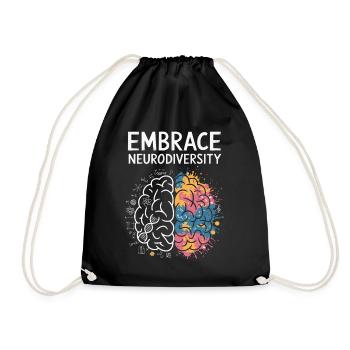Embrace Neurodiversity Autism Awareness Men Women - Drawstring Bag - black - Front