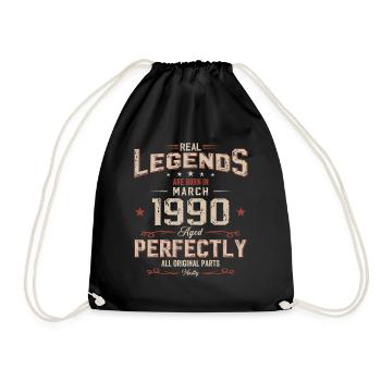 35ème anniversaire cadeau mari Original mars 1990 - Sac de sport léger - noir - Devant