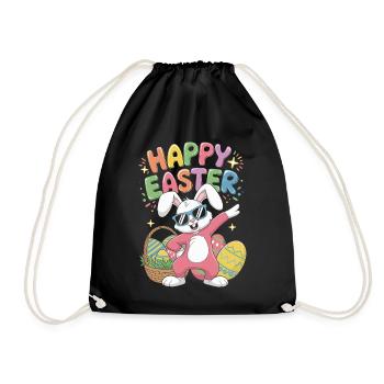 Dabbing Rabbit Happy Easter Day Eggs Dab Design - Turnbeutel - Schwarz - Vorne