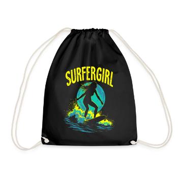Surfeur Fille Surfeur Surf Surf Surfeur - Sac de sport léger - noir - Devant