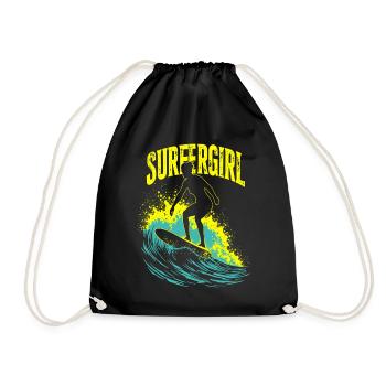 Surfeur Fille Surfeur Surf Surf Surfeur - Sac de sport léger - noir - Devant