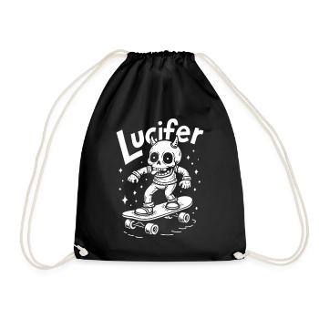Skater Skelett Lucifer Teuflisch cool unterwegs - Turnbeutel - Schwarz - Vorne