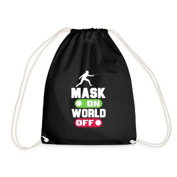 Fencing Sword Sabre Epee Fencing Gift - Drawstring Bag - black - Front
