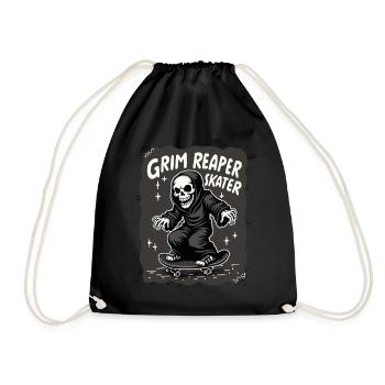 Skateboarding Sensenmann – Grim Reaper Style - Turnbeutel - Schwarz - Vorne