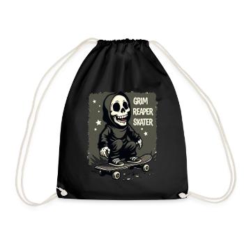 Skateboarding Sensenmann – Grim Reaper Style - Turnbeutel - Schwarz - Vorne