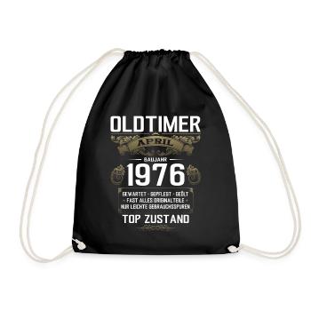 50. Geburtstag Oldtimer April Jahrgang 1976 - Turnbeutel - Schwarz - Vorne