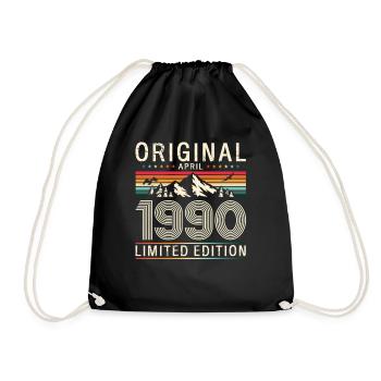 35ème anniversaire cadeau mari Original avril 1990 - Sac de sport léger - noir - Devant
