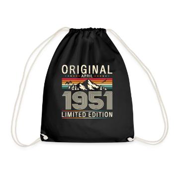 75e anniversaire Original Avril Né en 1951 - Sac de sport léger - noir - Devant