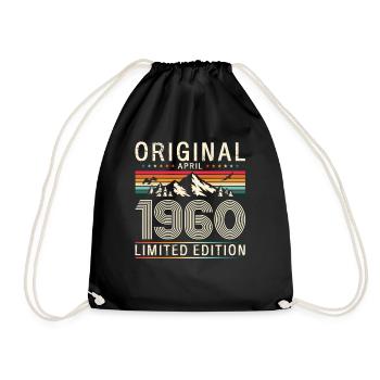 65ème Anniversaire Original Avril Millésime 1960 - Sac de sport léger - noir - Devant