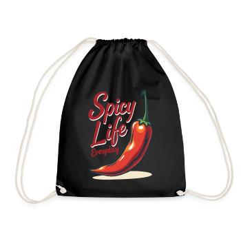 Spicy Life – Chili Vibes für jeden Tag - Turnbeutel - Schwarz - Vorne