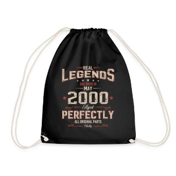25ème anniversaire cadeau mari Original mai 2000 - Sac de sport léger - noir - Devant