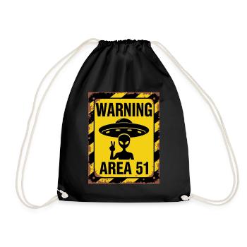 Area 51 UFO Warning – Enter at Your Own Risk - Drawstring Bag - black - Front