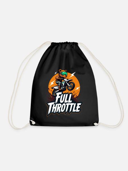 Full Throttle Bär Motocross Motorrad - Turnbeutel - Schwarz