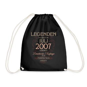 18. Geburtstag Geschenk Mann Original Juli 2007 - Turnbeutel - Schwarz - Vorne