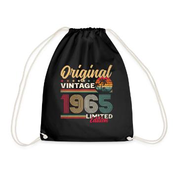 60th Birthday Original Vintage 1965 - Drawstring Bag - black - Front