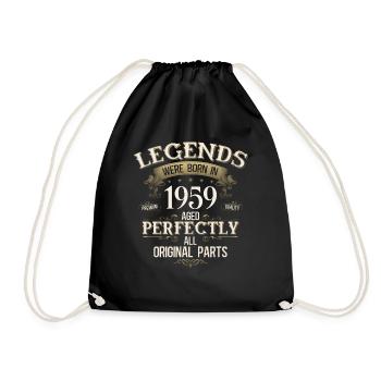 66th Birthday Original Vintage 1959 - Drawstring Bag - black - Front