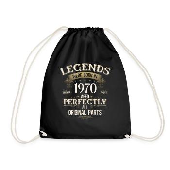 Légende du 55e anniversaire née en 1970 - Sac de sport léger - noir - Devant