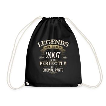 18th Birthday Gift Husband Original 2007 - Drawstring Bag - black - Front