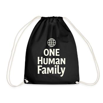 ONE HUMAN FAMILY Globe Cohesion - Drawstring Bag - black - Front