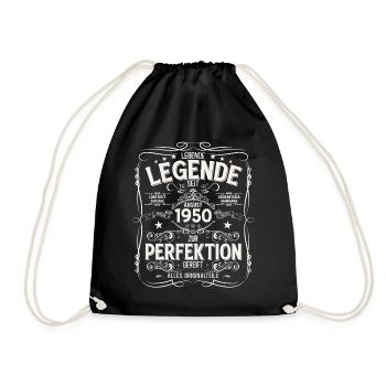 75ème Anniversaire Original Août Millésime 1950 - Sac de sport léger - noir - Devant