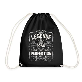 65e anniversaire Légende August Né en 1960 - Sac de sport léger - noir - Devant