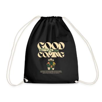 Good Things are Coming - Pflanzen - Turnbeutel - Schwarz - Vorne