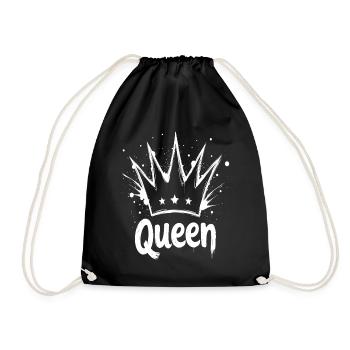 Queen Crown Splash - Drawstring Bag - black - Front