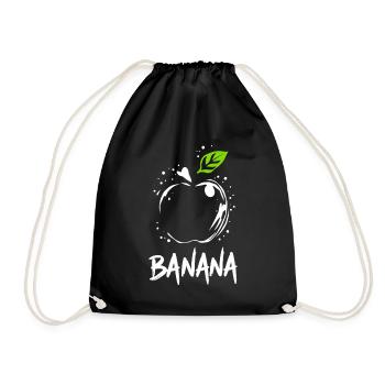 Banane Apfel Witz - Turnbeutel - Schwarz - Vorne