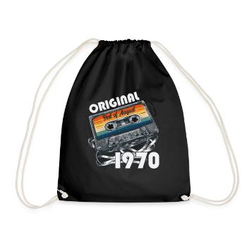 55th Birthday Original August 1970 - Drawstring Bag - black - Front