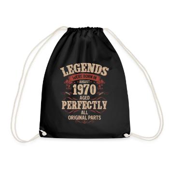 55e anniversaire Légende August Né en 1970 - Sac de sport léger - noir - Devant